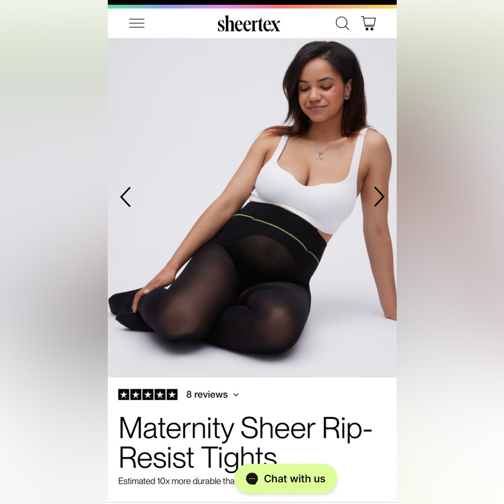 Sheertext maternity rip-resists tights in black size xs